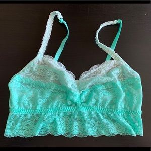Victoria Secret PINK lace bralette - turquoise - M